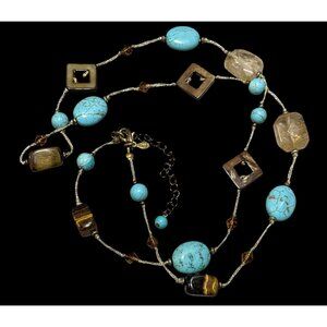 Vintage Premier Designs Mutli Gemstone Beaded Necklace
